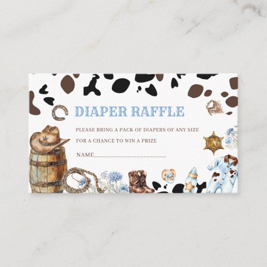 Waterverf elegante Kleine cowboy Rodeo Country ba Informatiekaartje (Voorkant)