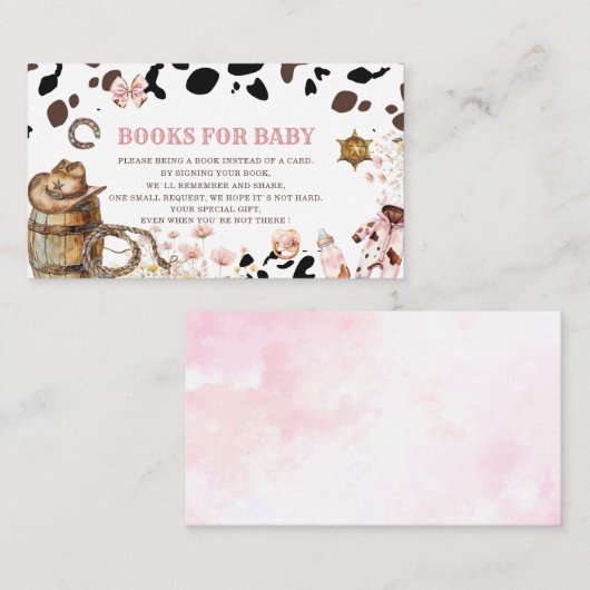 Waterverf elegante Kleine cowgirl Rodeo country ba Informatiekaartje (Voorkant / Achterkant)