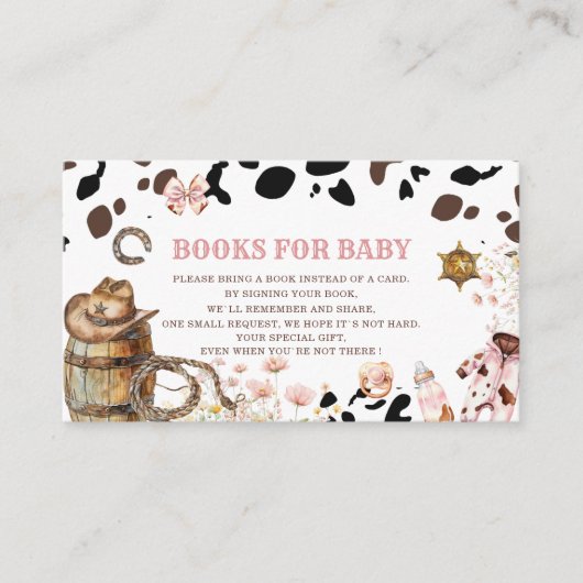 Waterverf elegante Kleine cowgirl Rodeo country ba Informatiekaartje (Voorkant)