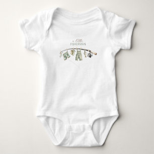 Waterverf Elegante Kleine Visser Baby Shower Romper