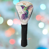 Waterverf Elegante kolibrie met aangepaste naam Golfheadcover