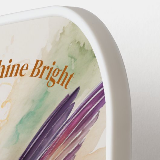 Waterverf Elegante kolibrie met aangepaste naam Pickleball Paddle (Links Detail)