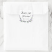 Waterverf elegante Lavendel Eucalyptus botanisch Vierkante Sticker (Tas)