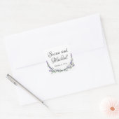 Waterverf elegante Lavendel Eucalyptus botanisch Vierkante Sticker (Envelop)