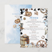 Waterverf elegante Little Cowboy Rodeo Country bab Informatiekaartje (Voorkant / Achterkant)
