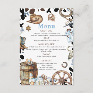 Waterverf elegante Little Cowboy Rodeo Country bab Informatiekaartje