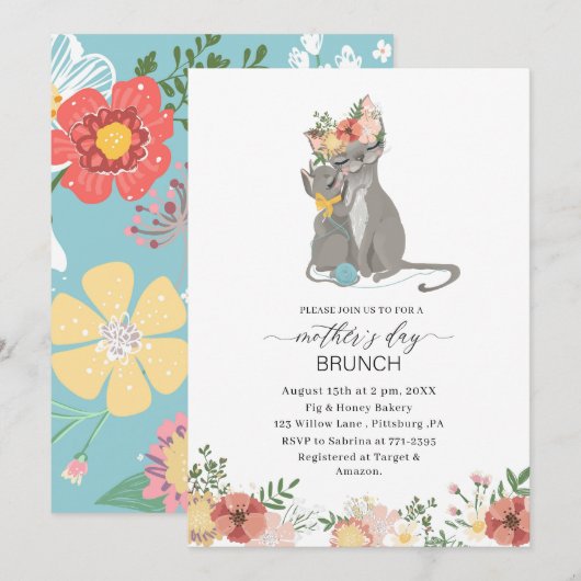 Waterverf Elegante Moeder is Dag brunch Baby showe Kaart (Voorkant / Achterkant)