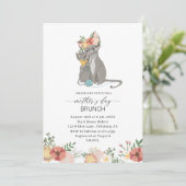 Waterverf Elegante Moeder is Dag brunch Baby showe Kaart (Staand voorkant)