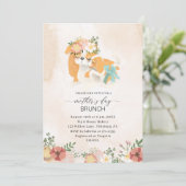 Waterverf Elegante Moeder is Dag brunch Baby showe Kaart (Staand voorkant)