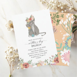 Waterverf Elegante Moeder is Dag brunch Baby showe Kaart