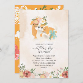 Waterverf Elegante Moeder is Dag brunch Baby showe Kaart