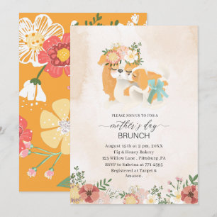 Waterverf Elegante Moeder is Dag brunch Baby showe Kaart