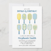 Waterverf Elegante Pickleball Verjaardagsuitnodigi Kaart (Voorkant)