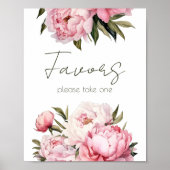 Waterverf elegante pioenen gunsten neem er een poster (Voorkant)