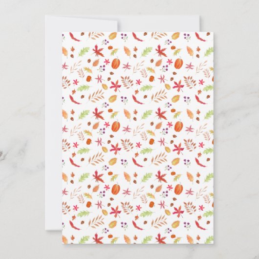 Waterverf Elegante pompoen, Turkije Friendsgiving Kaart (Achterkant)