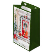 Waterverf Elegante Rode Deur Kerst Klein Cadeauzakje (Voorkant Gekanteld)