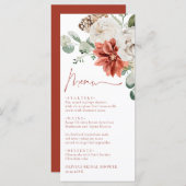 Waterverf Elegante rode winterkerstvakantie Menu (Voorkant / Achterkant)