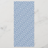 Waterverf Elegante Rode Witte Blauwe Trouw Bruilof Menu (Achterkant)