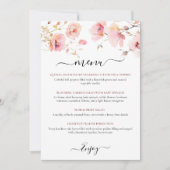 WATERVERF ELEGANTE ROZE BLOEMEN MENU KAART (Voorkant)