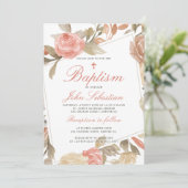 Waterverf Elegante Roze Bloemendoop Kaart (Staand voorkant)