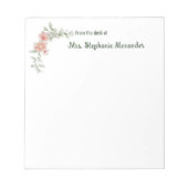 Waterverf elegante roze Floral van het bureau van Notitieblok (Voorkant)