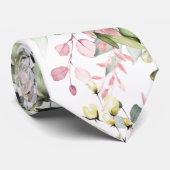 Waterverf Elegante Roze Roze Gom Eucalyptus Stropdas (Opgerold)