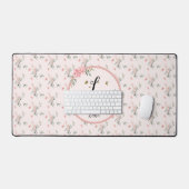 Waterverf Elegante Roze Rozen met Vlinders Bureaumat (Keyboard & Muis)