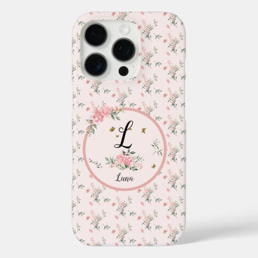 Waterverf Elegante Roze Rozen met Vlinders Case-Mate iPhone Case (Achterkant)