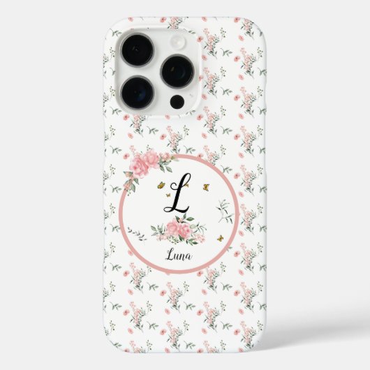 Waterverf Elegante Roze Rozen met Vlinders Case-Mate iPhone Case (Achterkant)