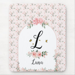 Waterverf Elegante Roze Rozen met Vlinders Muismat