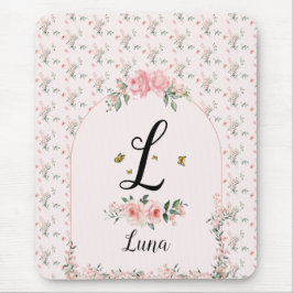 Waterverf Elegante Roze Rozen met Vlinders Muismat
