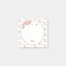 Waterverf Elegante Roze Rozen met Vlinders