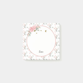 Waterverf Elegante Roze Rozen met Vlinders Post-it® Notes