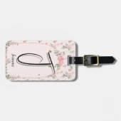 Waterverf Elegante Rozen met Vlinders Bagagelabel (Voorkant horizontaal)