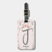 Waterverf Elegante Rozen met Vlinders Bagagelabel (Voorkant verticaal)