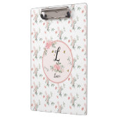 Waterverf Elegante Rozen met Vlinders Klembord (Links)