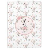 Waterverf Elegante Rozen met Vlinders Klembord (Achterkant)