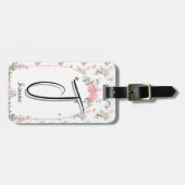 Waterverf Elegante Rozen met Vlinders Lug Bagagelabel (Voorkant horizontaal)