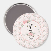 Waterverf Elegante Rozen met Vlinders Magneet (Voorkant / Achterkant)