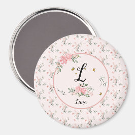 Waterverf Elegante Rozen met Vlinders Magneet