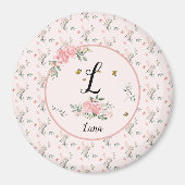 Waterverf Elegante Rozen met Vlinders Magneet (Voorkant)