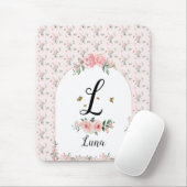 Waterverf Elegante Rozen met Vlinders Muismat (Met muis)