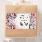 waterverf elegante rustieke bloemeneierdoos etiket (Insitu)