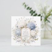 Waterverf Elegante  Something Blue Bruiloftsfeest Kaart (Staand voorkant)