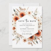 Waterverf Elegante Terracotta bruiloft Save The Date (Voorkant)