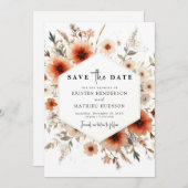Waterverf Elegante Terracotta bruiloft Save The Date (Voorkant / Achterkant)