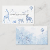Waterverf Elegante Toile Safari Chinoiserie baby Informatiekaartje (Voorkant / Achterkant)