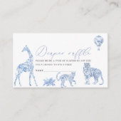 Waterverf Elegante Toile Safari Chinoiserie baby Informatiekaartje (Voorkant)