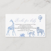Waterverf Elegante Toile Safari Chinoiserie baby S Informatiekaartje (Voorkant)