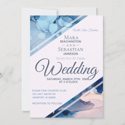 *~* Waterverf Elegante trendy Waterverf bruiloft Kaart (Voorkant)